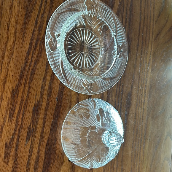 Butter Bowl Iris Herringbone Pattern Original Perfect Condition Base & Dome Lid - Picture 3 of 6